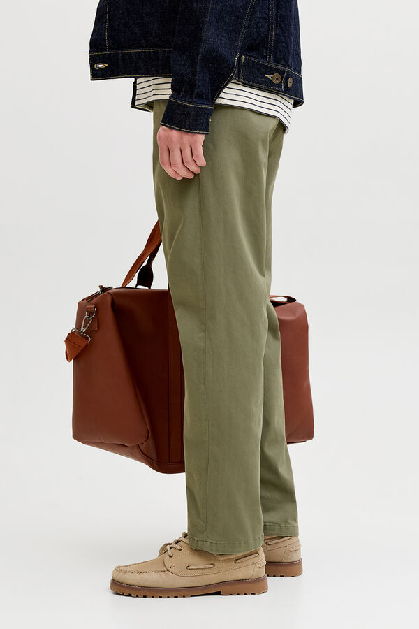 Jack & Jones Cal&ccedil;as chino relaxed cintura m&eacute;dia verde