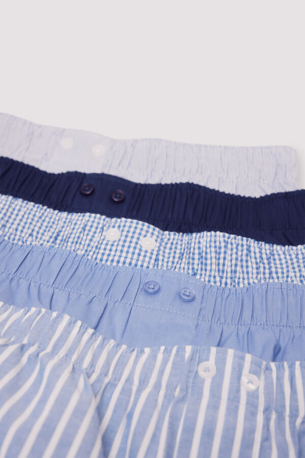 Springfield Pacote com 5 cuecas de popelina estampadas azul