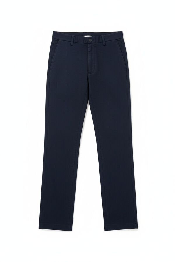Springfield Structured comfort fit trouser blue