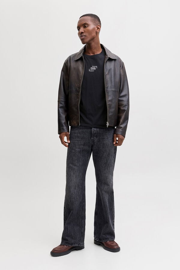 Jack & Jones T-shirt com logo na frente cinzento