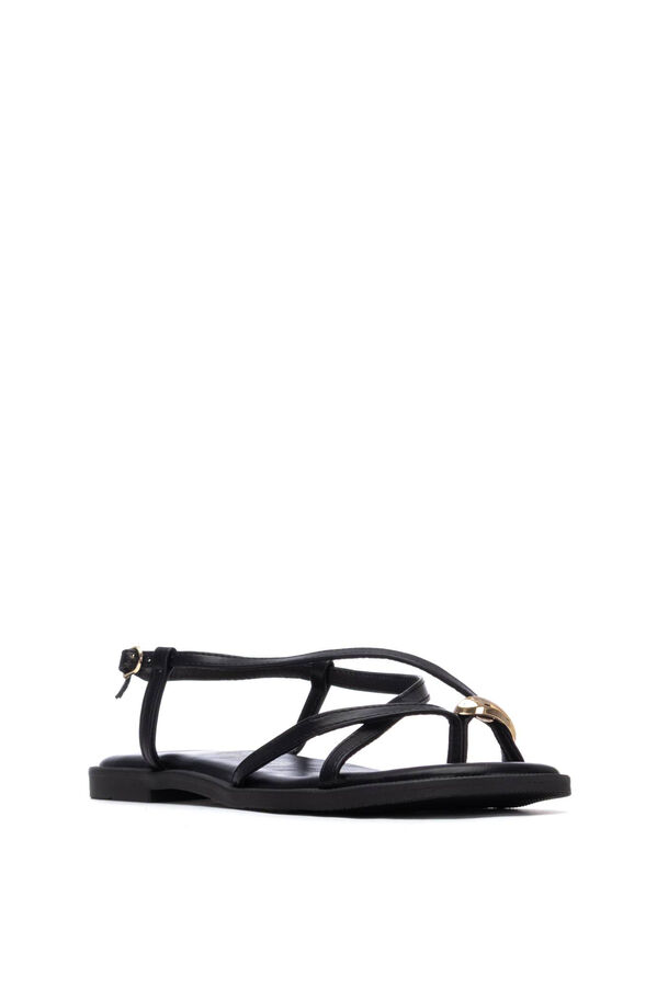 XTI Minimalist strap sandal black