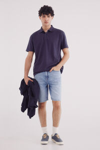 Springfield Bermuda jeans regular fit com lavagem média
