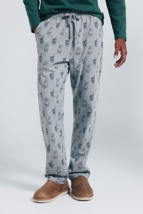 Springfield Pijama largo Bob Esponja verde