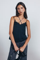 Springfield Top de lingerie de renda preto