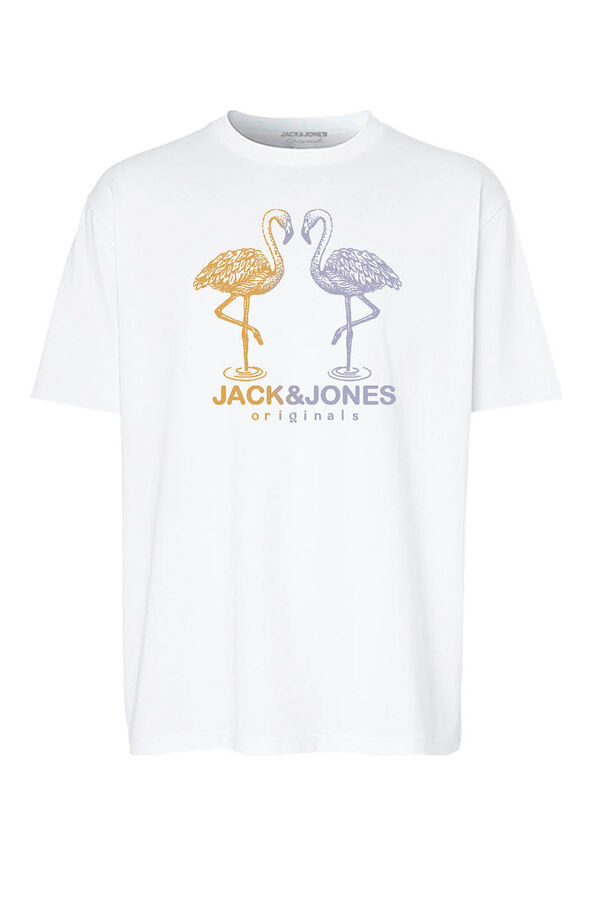 Jack & Jones PLUS Camiseta regular fit Plus estampa branco