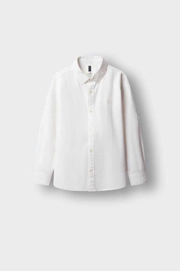 Springfield Kids Camisa Oxford lisa para menino branco