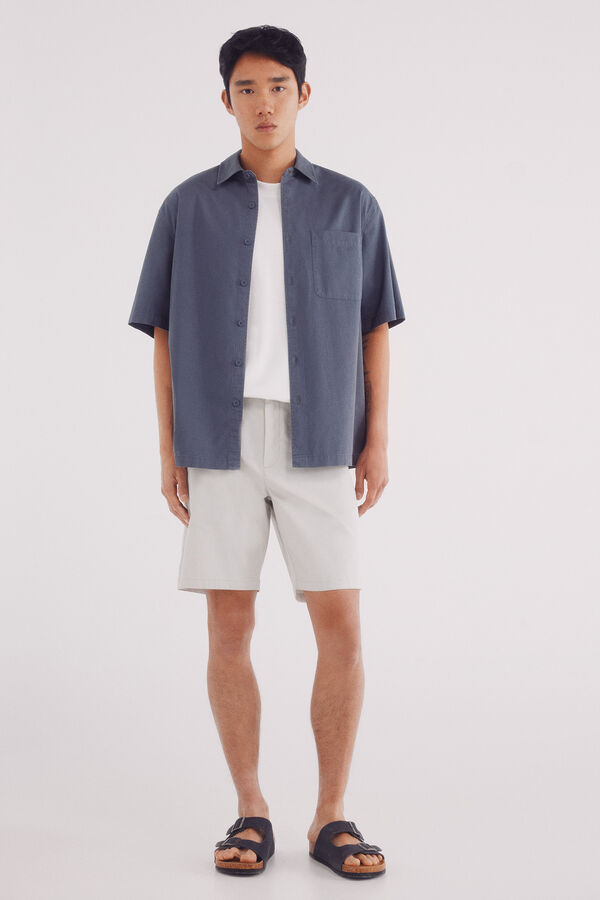 Springfield Camisa de manga curta tencel azul