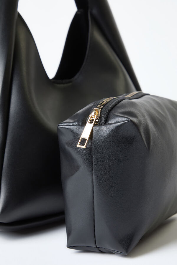 Trendyol Mala tote bag com n&eacute;cessaire preto