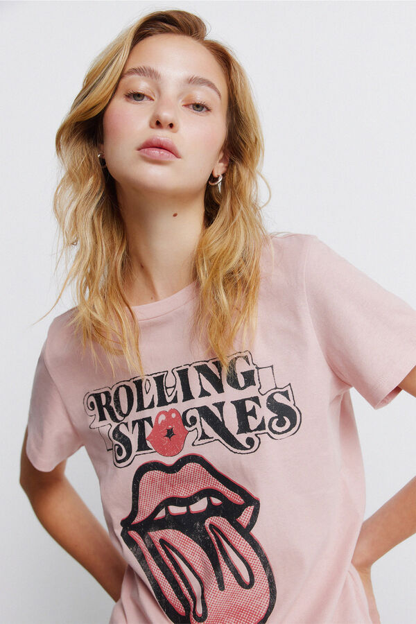 Springfield T-shirt manga curta rosa