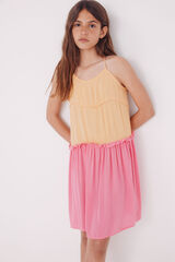 Springfield Kids Vestido de alças bicolor para meninas vermelho
