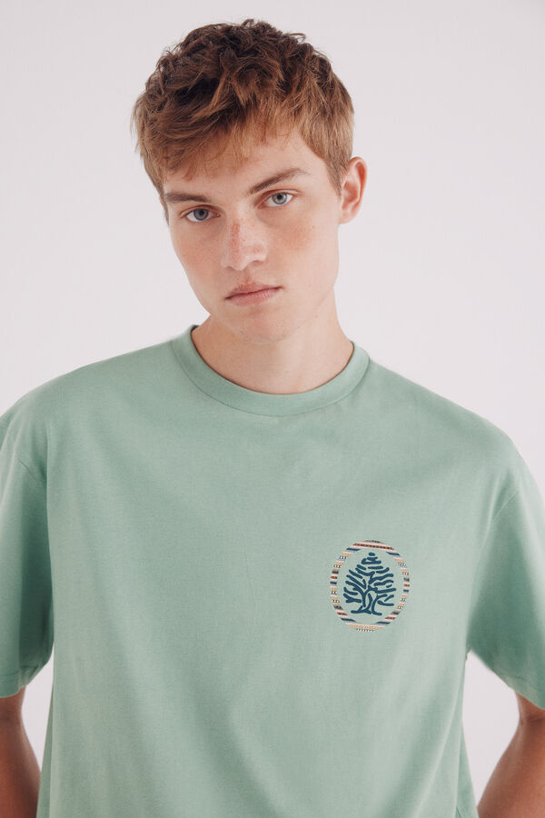 Springfield Camiseta árbol étnico verde