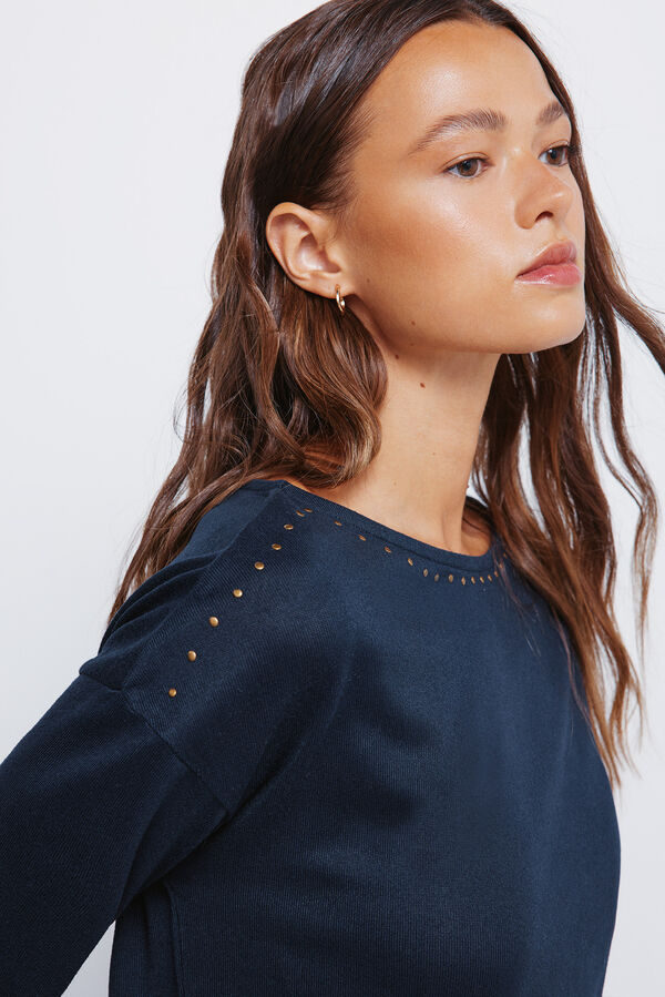 Springfield T-shirt gola gola com tachas azul