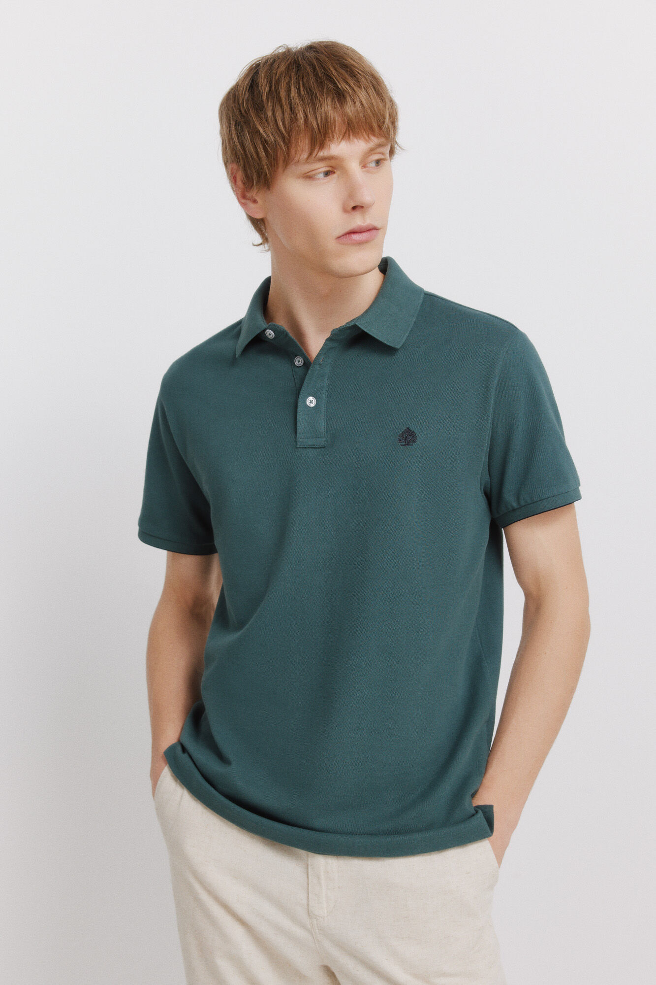 Springfield Polo piqu&eacute; punho em contraste slim fit