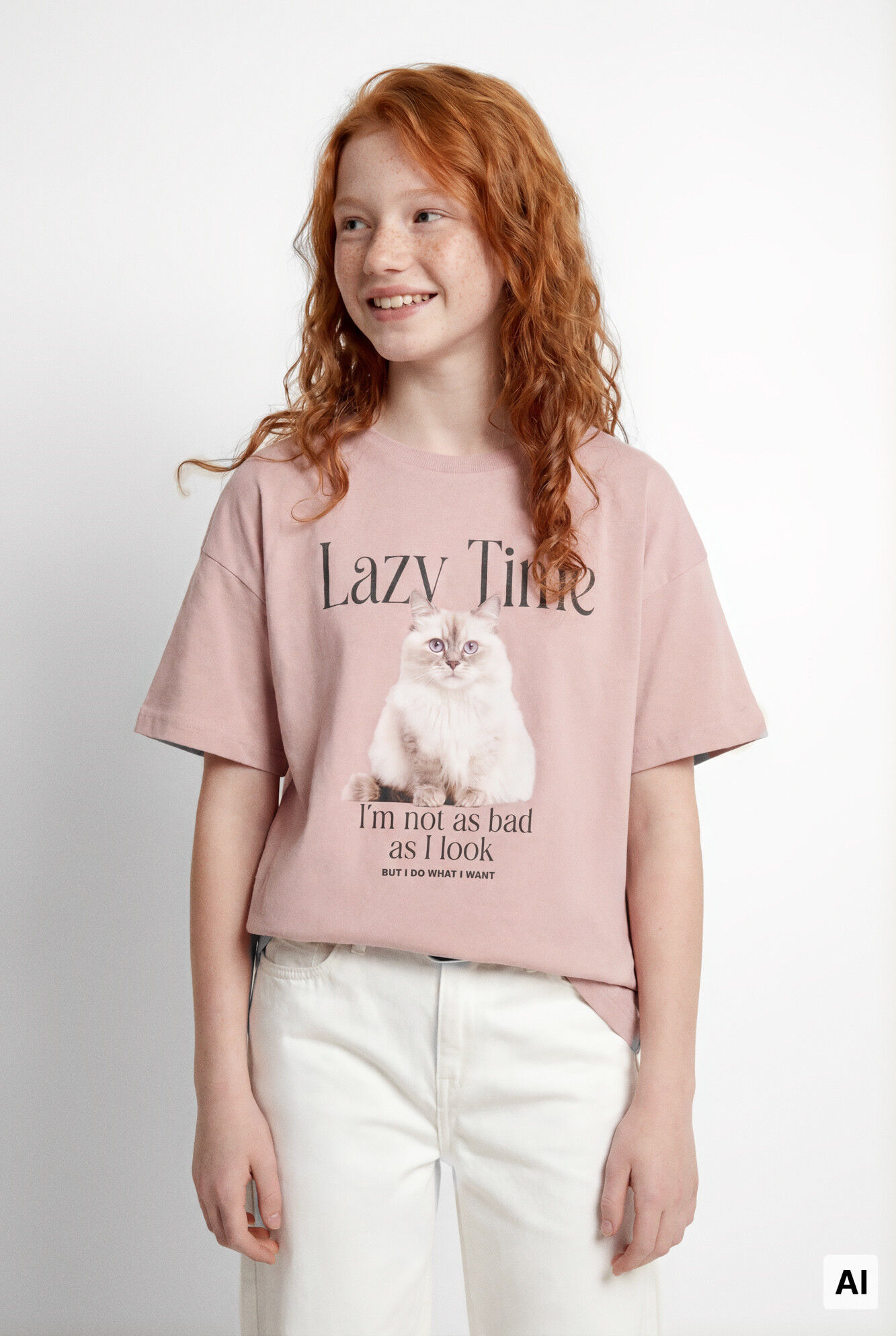 Springfield Kids T-shirt de manga curta com gato para menina