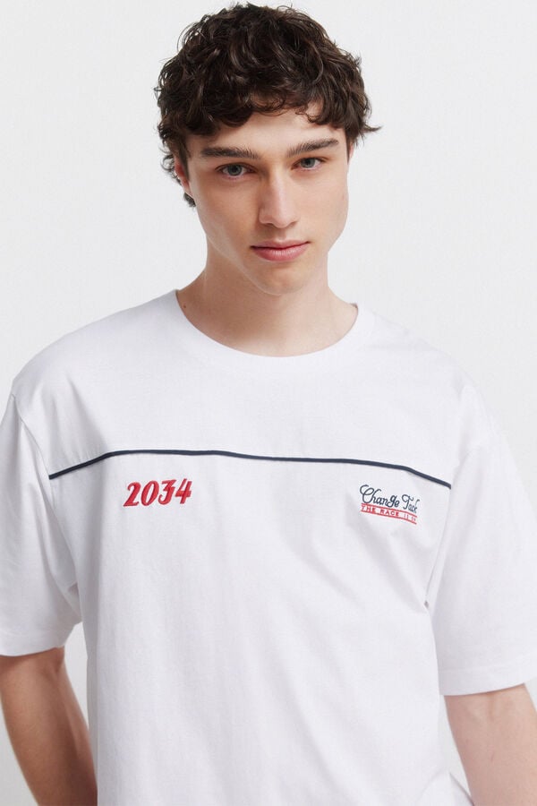 Springfield T-shirt de al&ccedil;as branco
