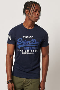 Springfield T-shirt de algodão orgânico com o logótipo Vintage Logo marinho