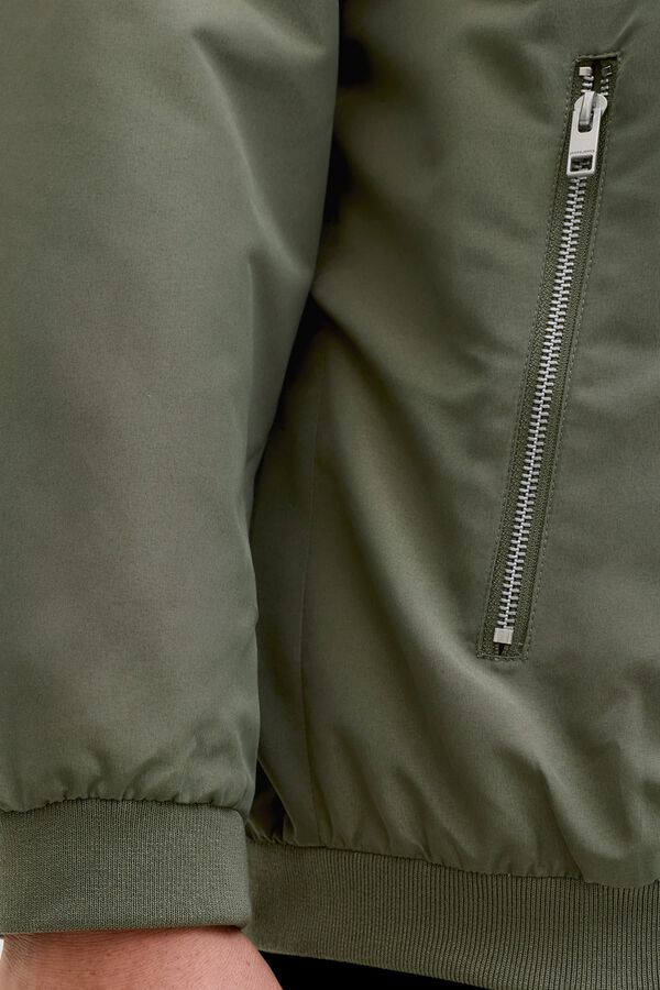 Jack & Jones PLUS Jaqueta bomber de gola alta cru