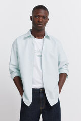 Springfield Camisa oxford &agrave;s riscas sem vincos verde