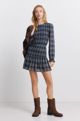 Springfield Vestido curto xadrez azul