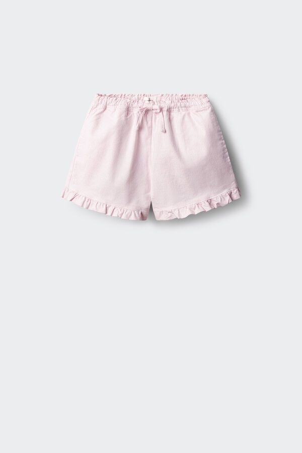 Springfield Kids Calções às riscas oxford de menina rosa