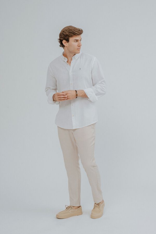 Celopman Camisa em linho branco