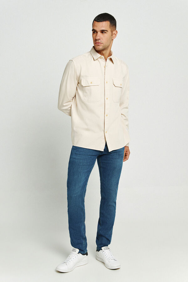Jack & Jones Camisa de sarja regular fit cinzento