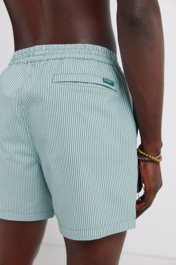 Springfield Fato de banho seersucker &agrave;s riscas azul