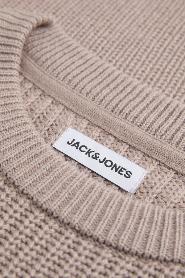 Jack & Jones Camisola b&aacute;sico de gola redonda cinzento