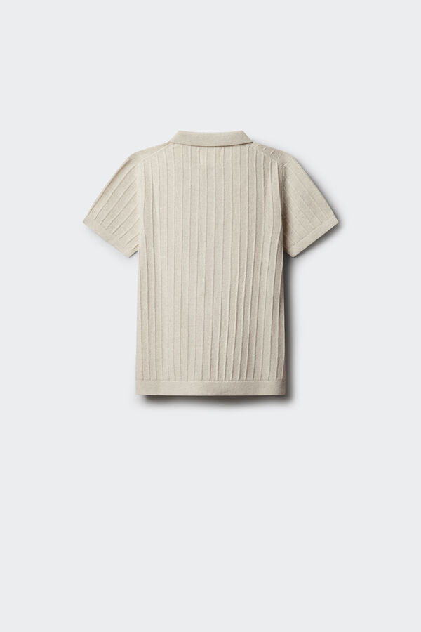 Springfield Kids Polo manga curta em tricot para menino cinzento