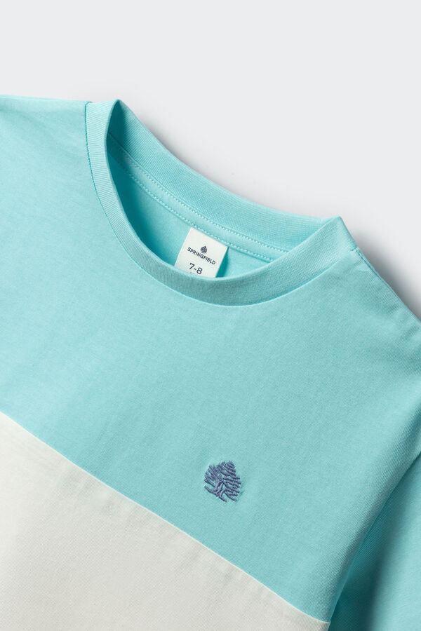 Springfield Kids T-shirt manga curta color block para menino azul