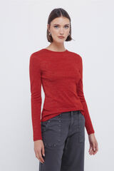 Springfield T-shirt com decote nas costas em lurex vermelho