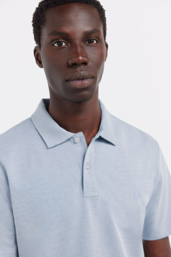 Springfield Plain slim fit polo shirt blue