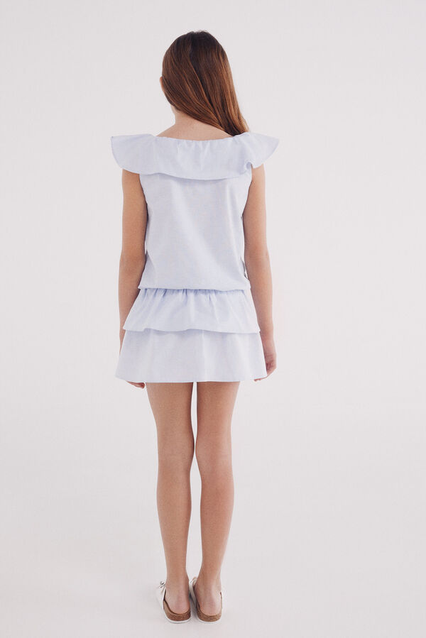 Springfield Kids Saia às riscas oxford de menina azul
