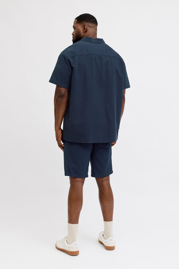 Jack & Jones PLUS Cotton loose fit Bermuda shorts blue