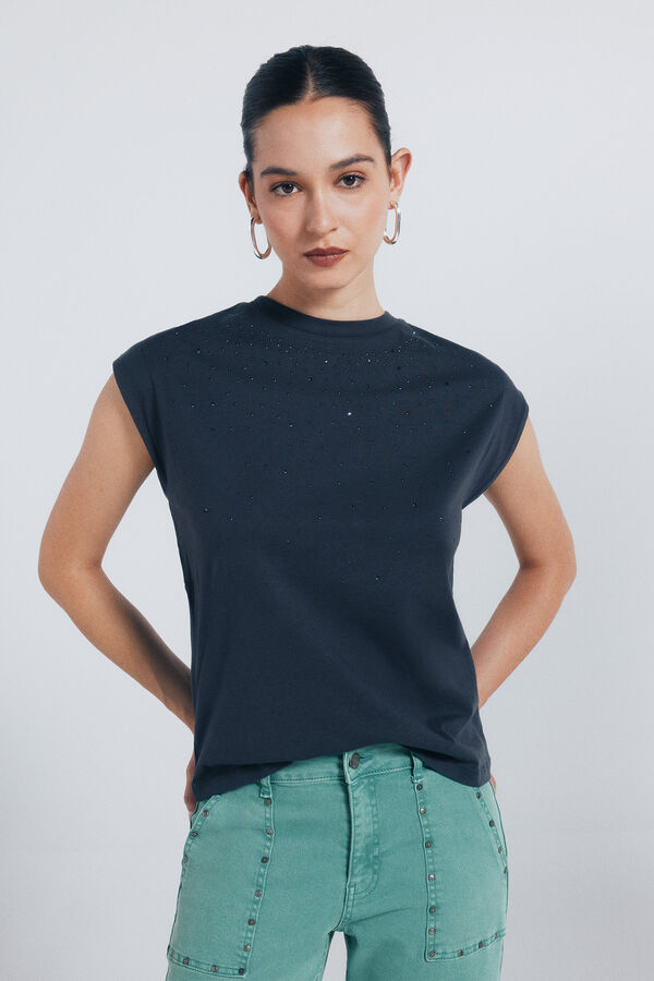 Springfield Crystal studs T-shirt grey