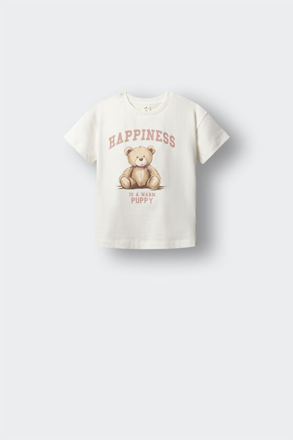 Springfield Kids T-shirt de manga curta hapiness menina branco