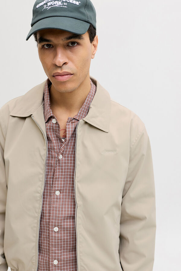 Jack & Jones jaqueta curta b&aacute;sica cinzento