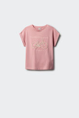 Springfield Kids T-shirt manga curta com bicicleta para menina rosa