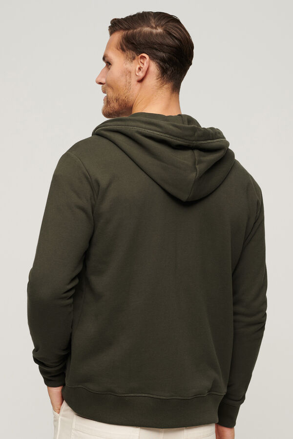 Springfield Zip-up hooded sweatshirt with Essential logo dark gray