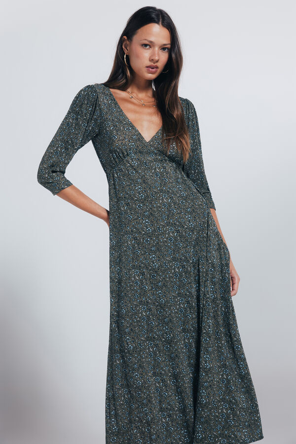 Springfield Vestido midi estampado floral bege