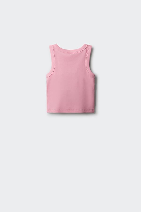 Springfield Kids Top canelado bordado estrela menina rosa