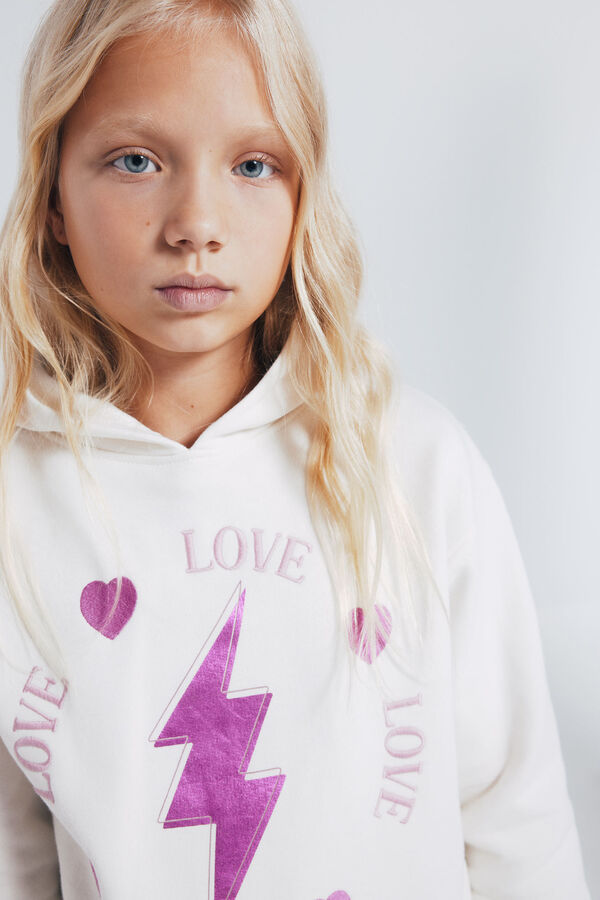 Springfield Kids Girl's lightning sweatshirt. white