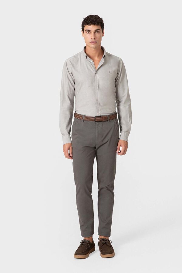 Celopman Camisa Oxford lisa castanho
