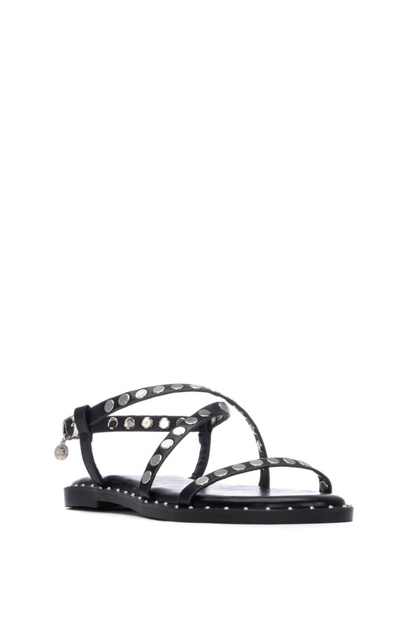 XTI Strappy studded sandal black