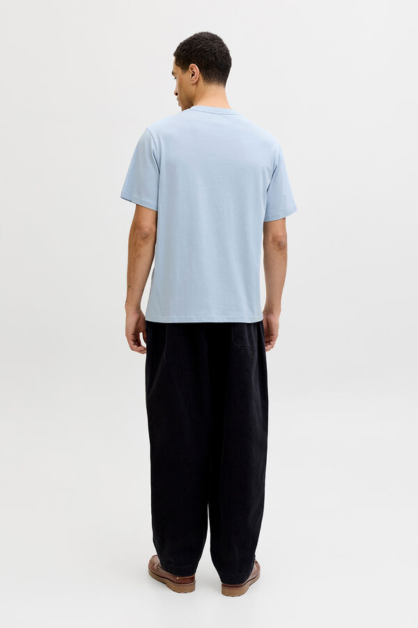 Jack & Jones T-shirt manga curta em algod&atilde;o azul