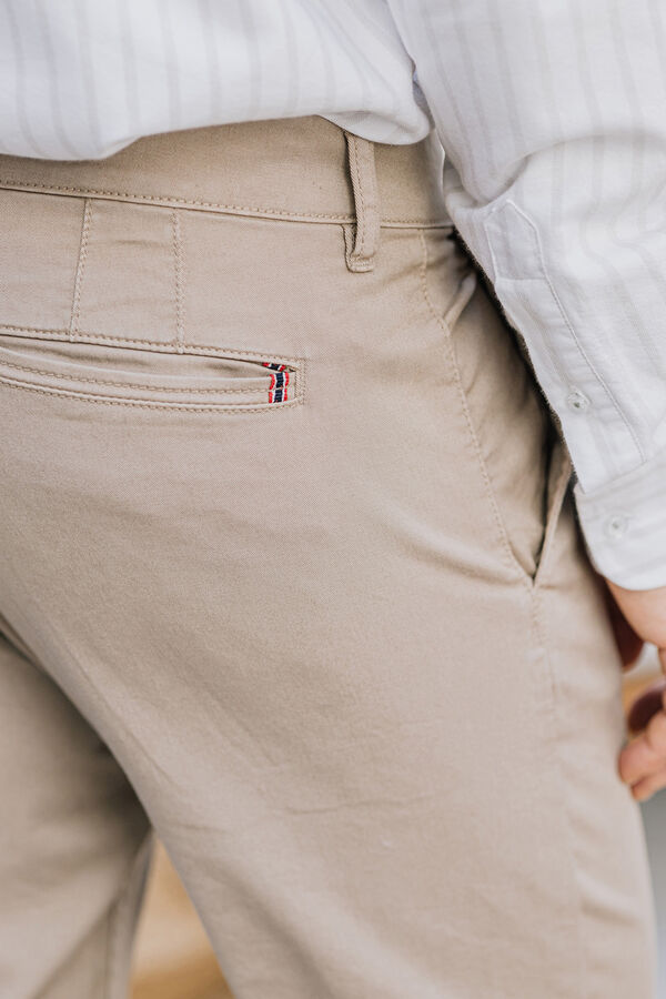 Celopman Calça Chino Skinny bege