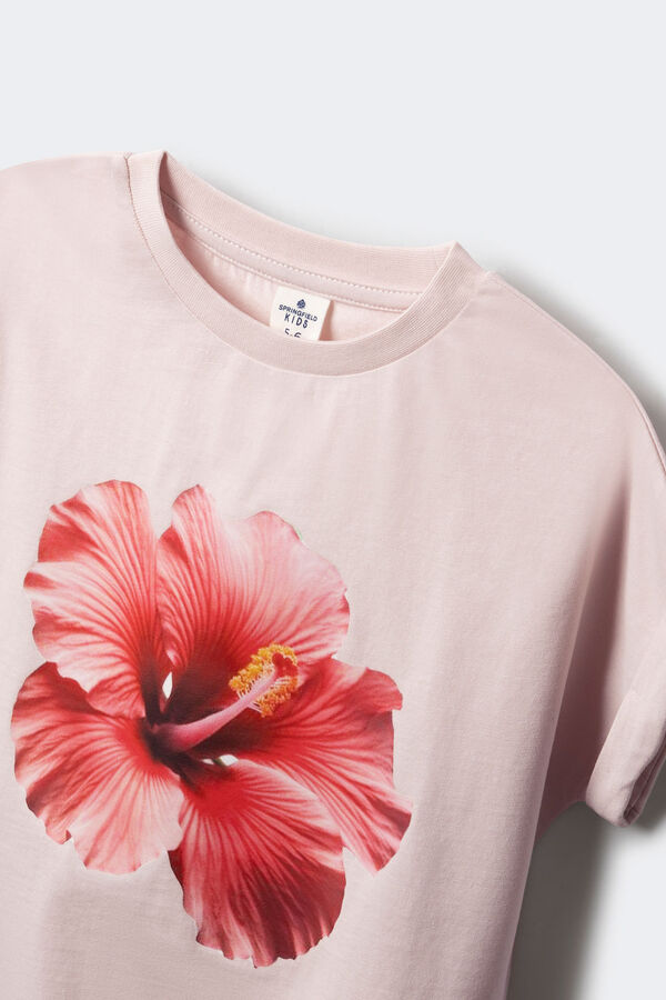 Springfield Kids Camisa de menina hibisco rosa