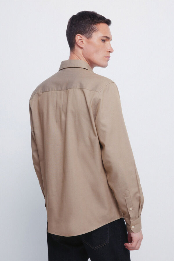 Springfield Camisa estruturada bicolor castanho