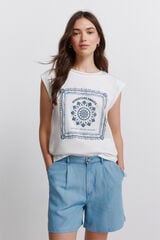 Springfield T-shirt de manga curta de bolinhas bege