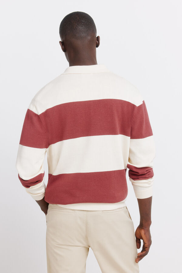 Springfield Polo de riscas color block vermelho